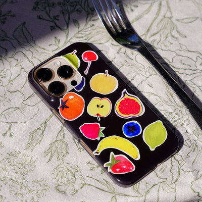 Fruit Stickers Printed Phone Cases iPhone 16 / Armoured by Studio Bon - The Dairy