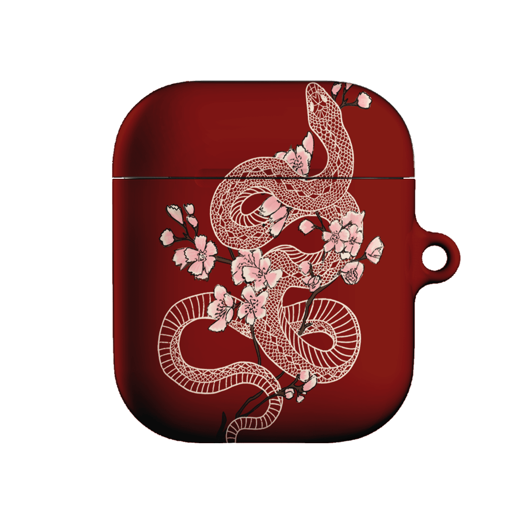 Blossom Snake in Red AirPods Case AirPods Case 1st Gen by Veronica Tucker - The Dairy
