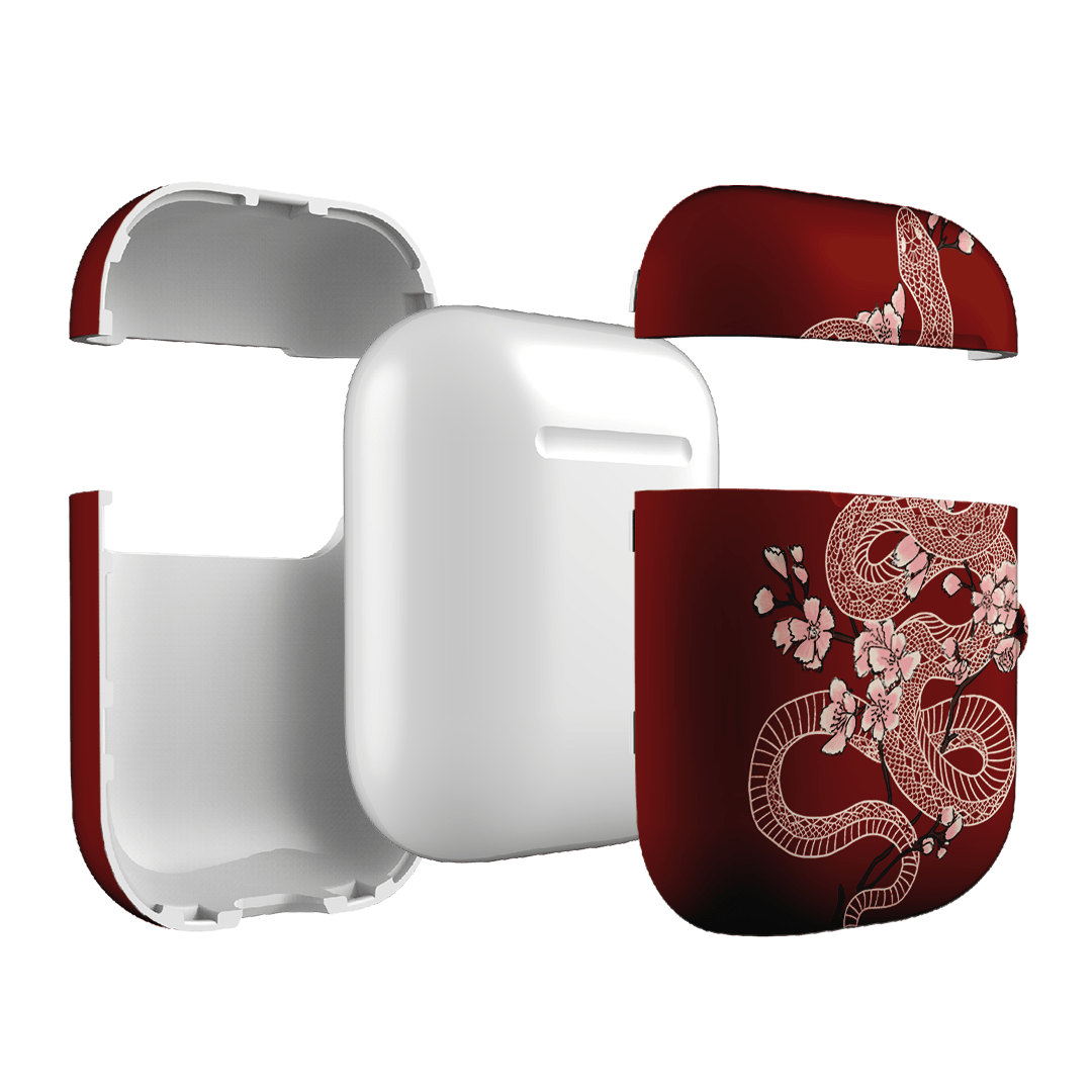 Blossom Snake in Red AirPods Case AirPods Case by Veronica Tucker - The Dairy