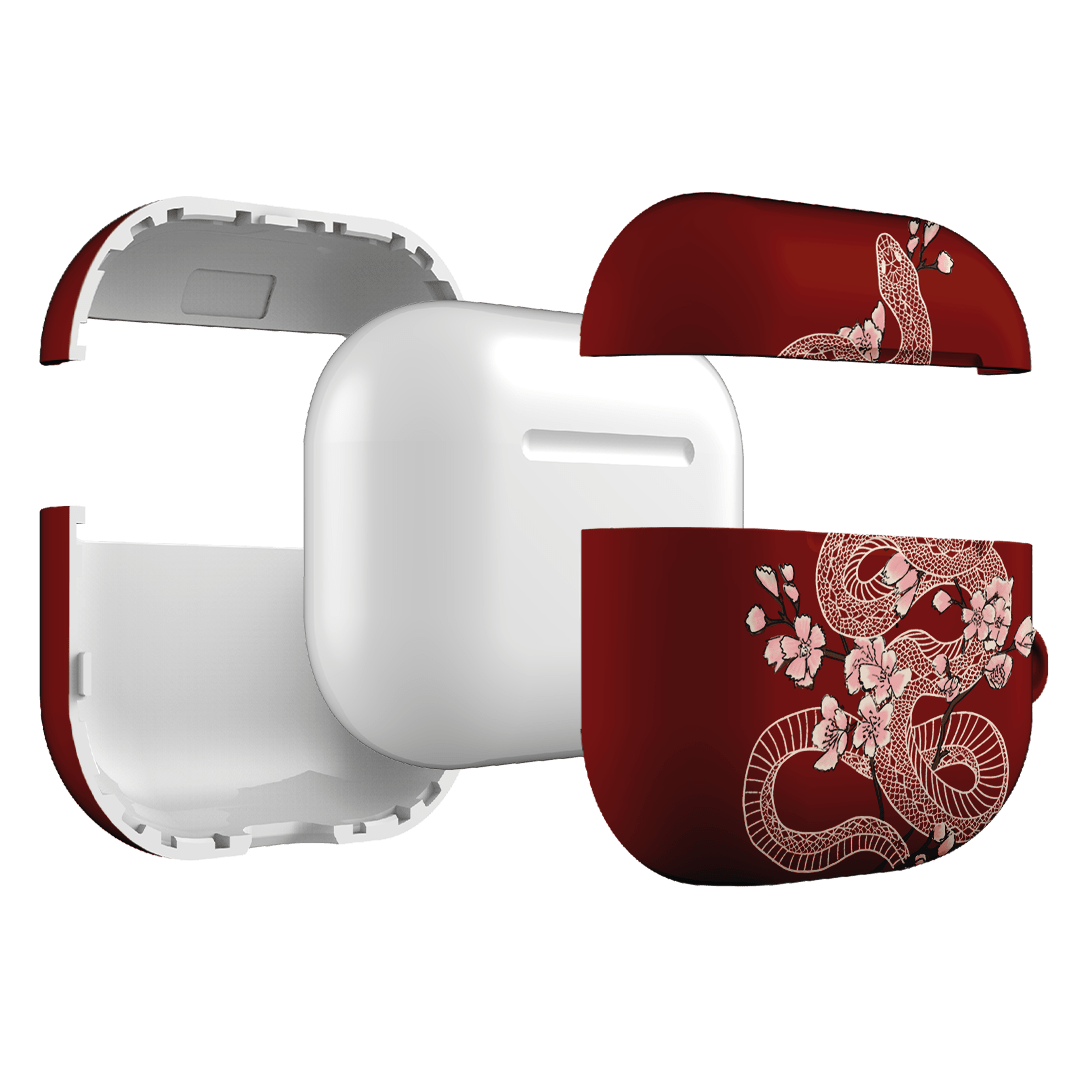 Blossom Snake in Red AirPods Case AirPods Case by Veronica Tucker - The Dairy