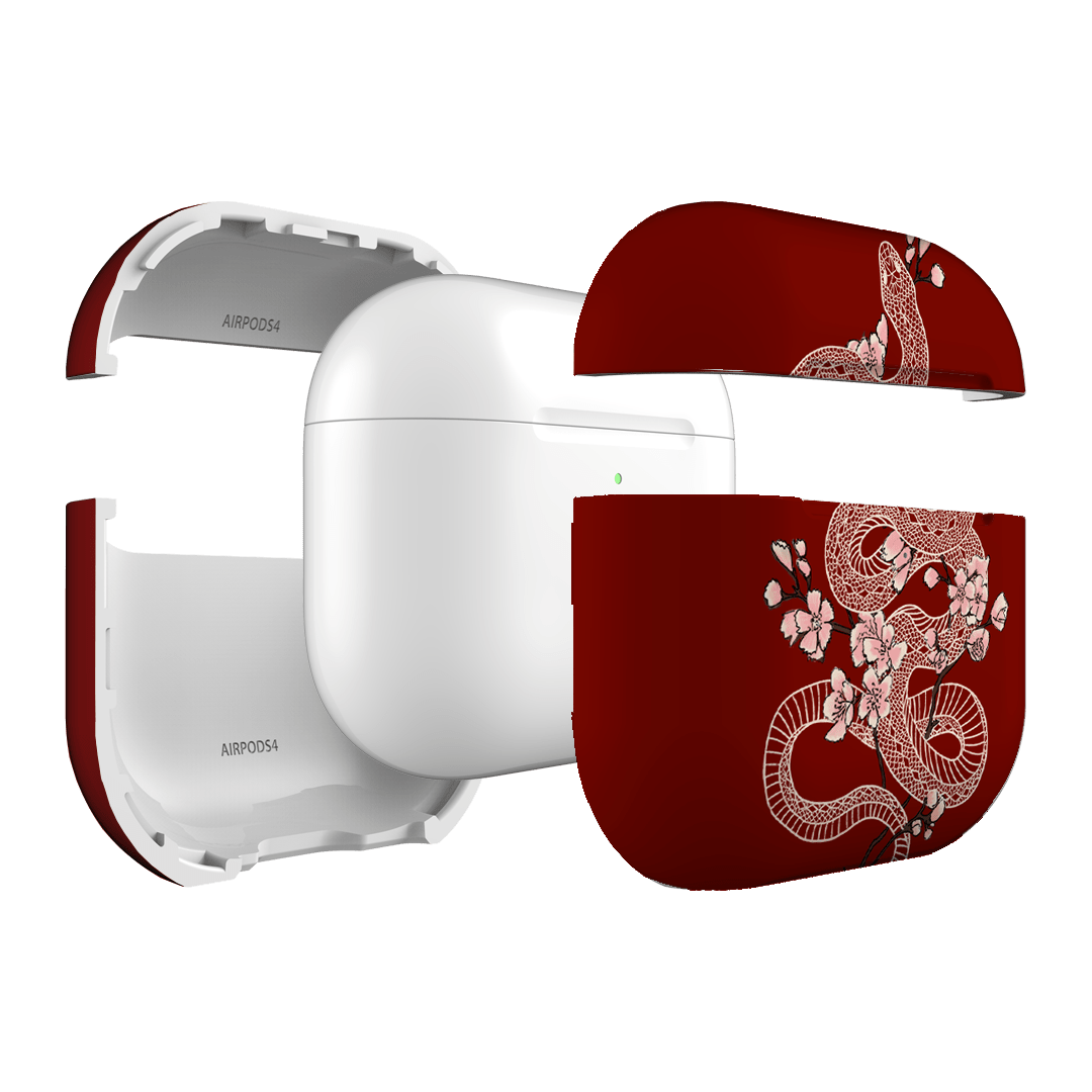 Blossom Snake in Red AirPods Case AirPods Case by Veronica Tucker - The Dairy