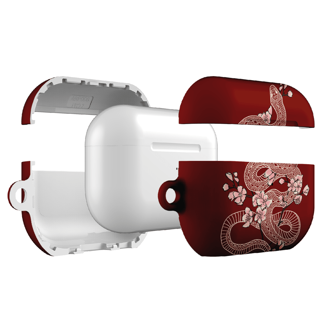 Blossom Snake in Red AirPods Pro Case AirPods Pro Case by Veronica Tucker - The Dairy