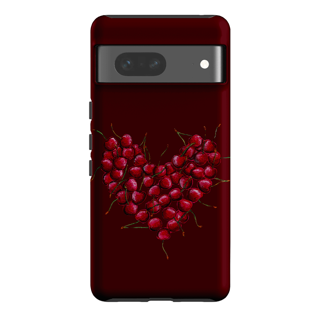 Cherry Heart Printed Phone Cases Google Pixel 7 / Armoured by BG. Studio - The Dairy