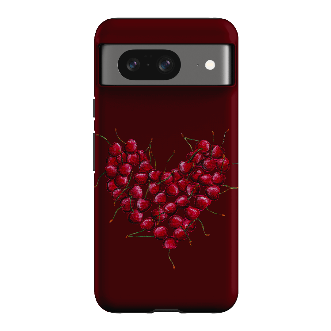 Cherry Heart Printed Phone Cases Google Pixel 8 / Armoured by BG. Studio - The Dairy