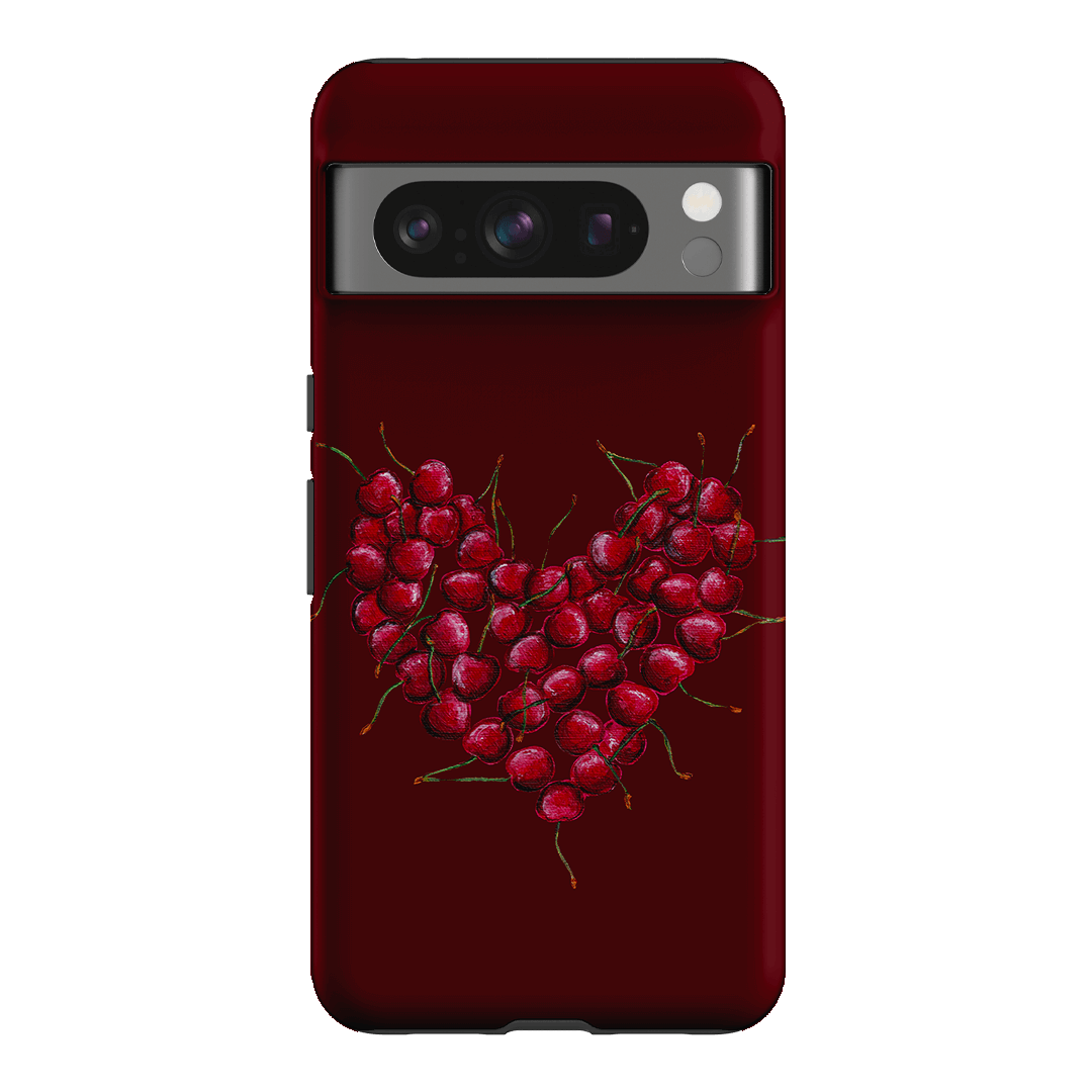 Cherry Heart Printed Phone Cases Google Pixel 8 Pro / Armoured by BG. Studio - The Dairy