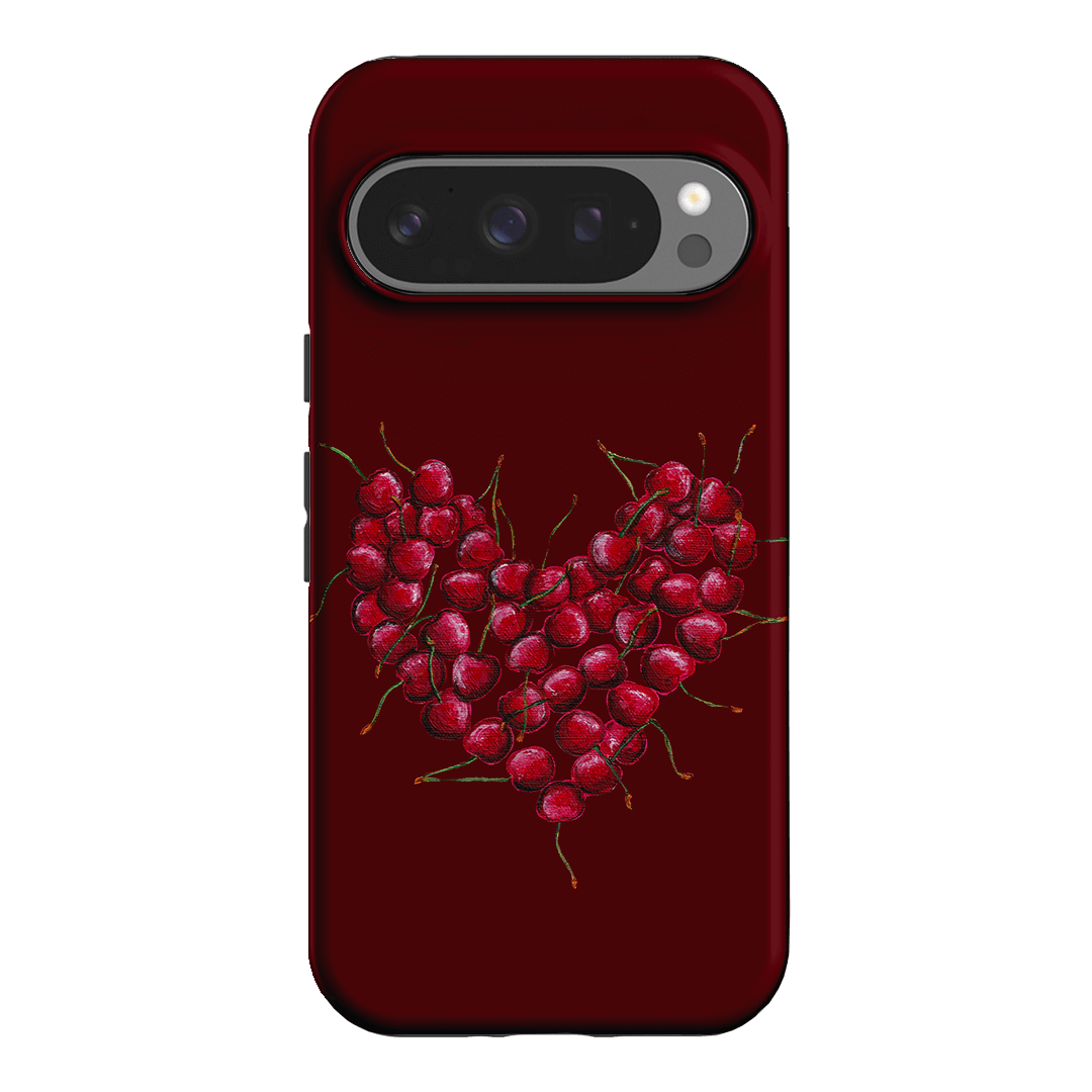 Cherry Heart Printed Phone Cases Google Pixel 9 Pro / Armoured by BG. Studio - The Dairy