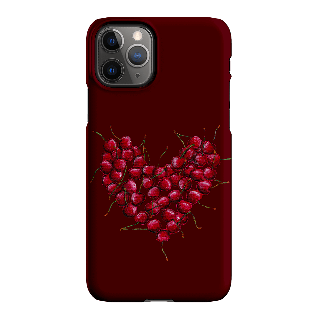 Cherry Heart Printed Phone Cases iPhone 11 Pro Max / Snap by BG. Studio - The Dairy