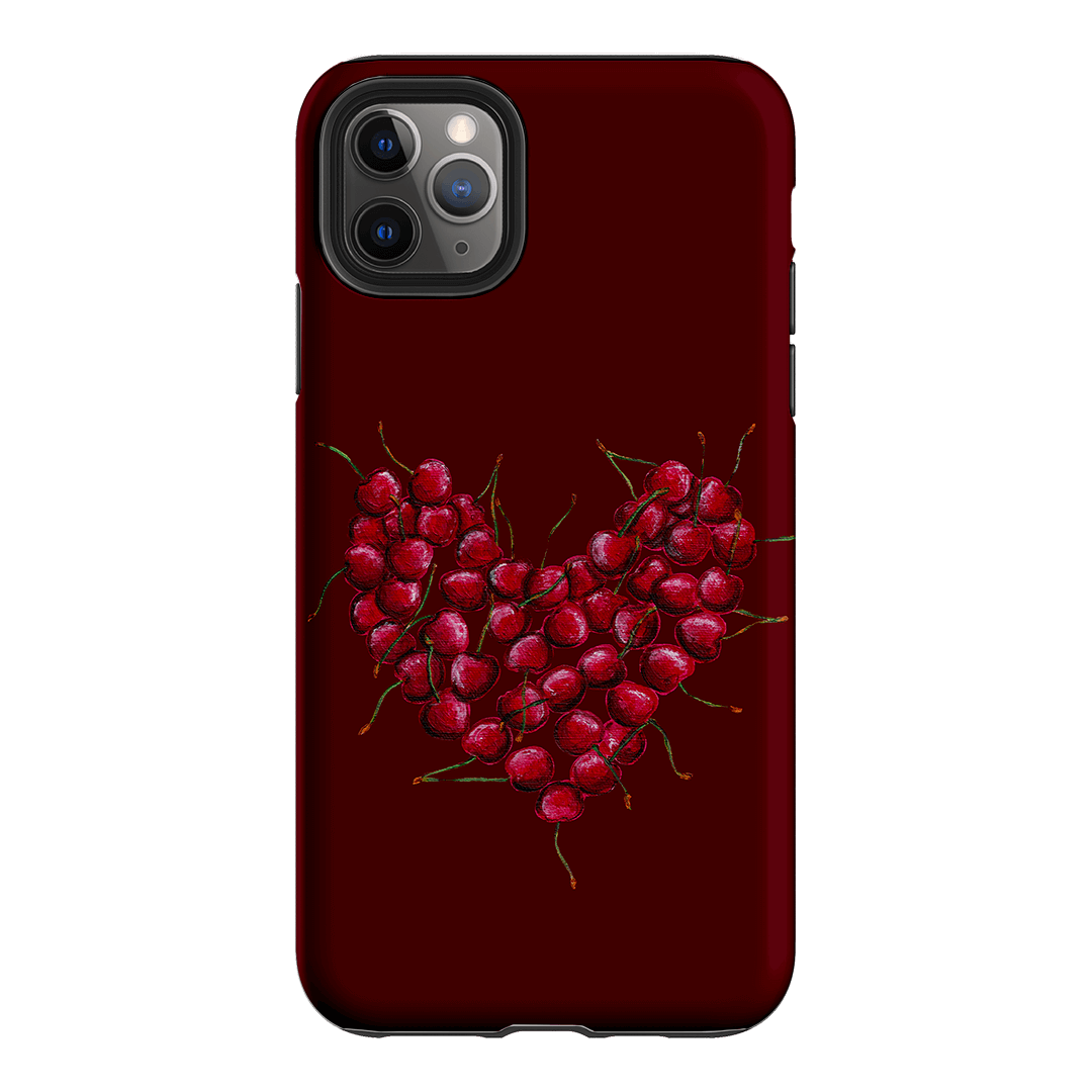 Cherry Heart Printed Phone Cases iPhone 11 Pro Max / Armoured by BG. Studio - The Dairy