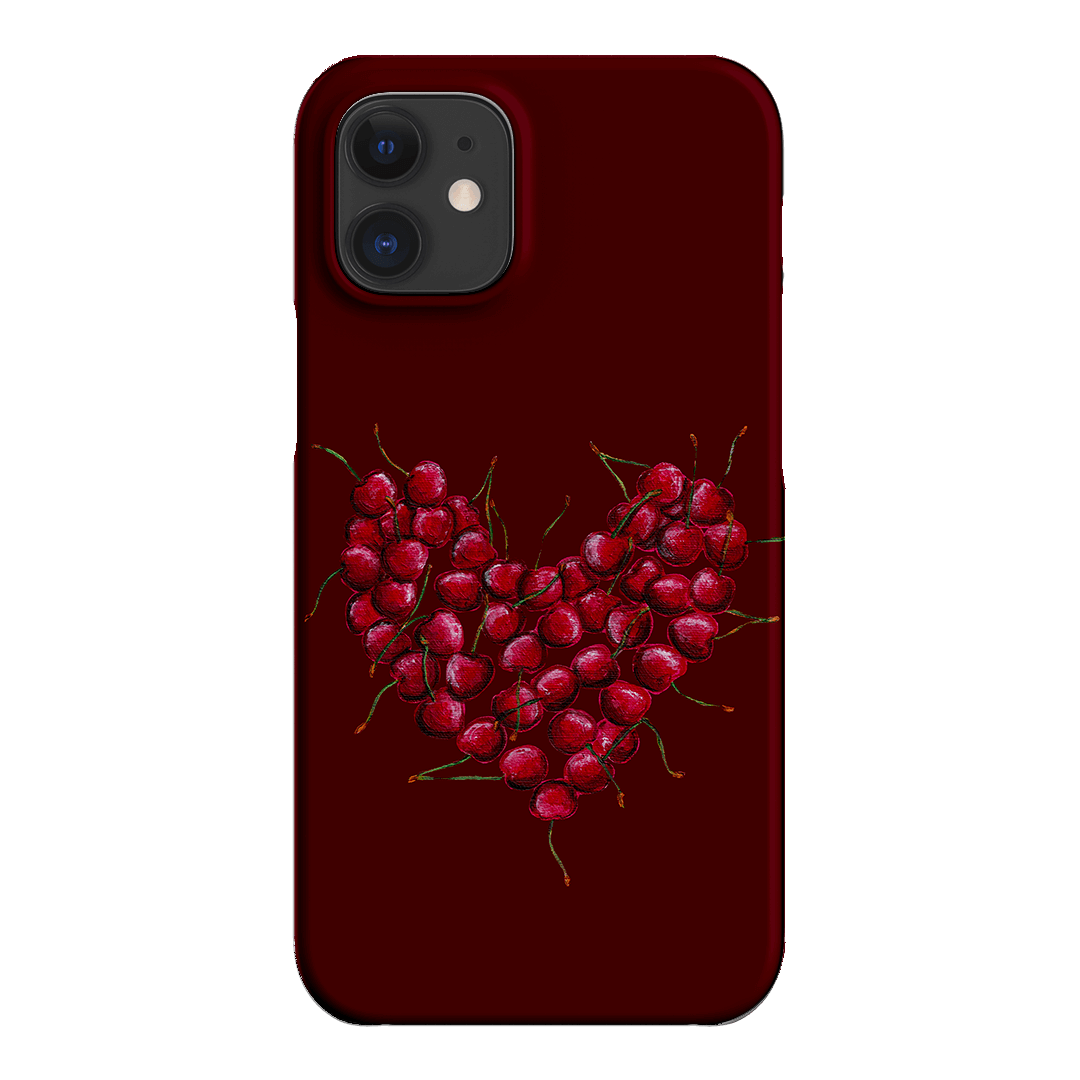Cherry Heart Printed Phone Cases iPhone 12 Mini / Snap by BG. Studio - The Dairy