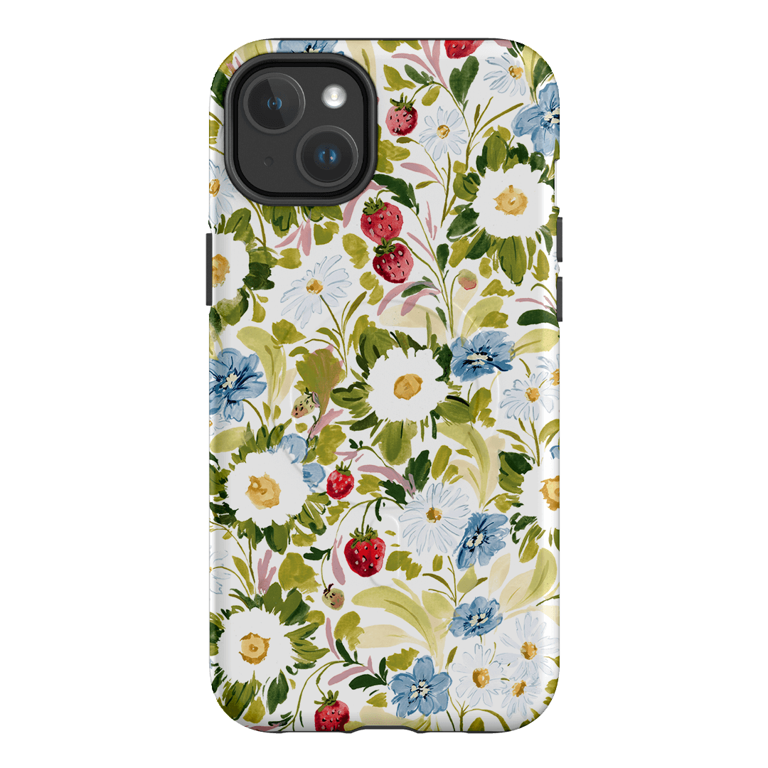 Garden Strawberries Printed Phone Cases iPhone 14 Plus / Armoured MagSafe by Ellie Mae - The Dairy