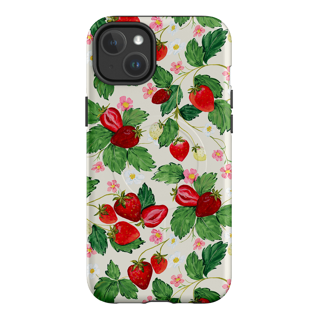 Strawberry Patch Printed Phone Cases iPhone 14 Plus / Armoured MagSafe by Ellie Mae - The Dairy
