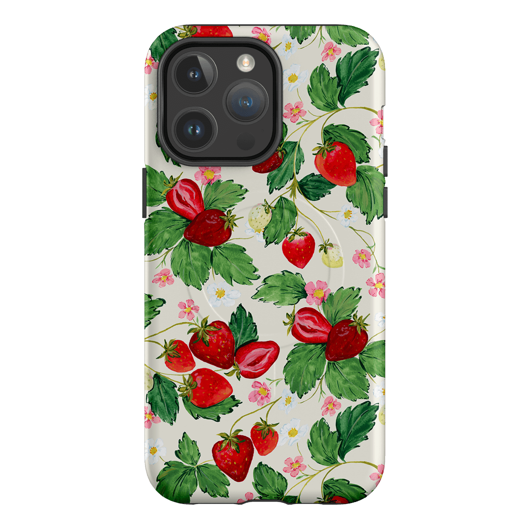 Strawberry Patch Printed Phone Cases iPhone 14 Pro Max / Armoured MagSafe by Ellie Mae - The Dairy