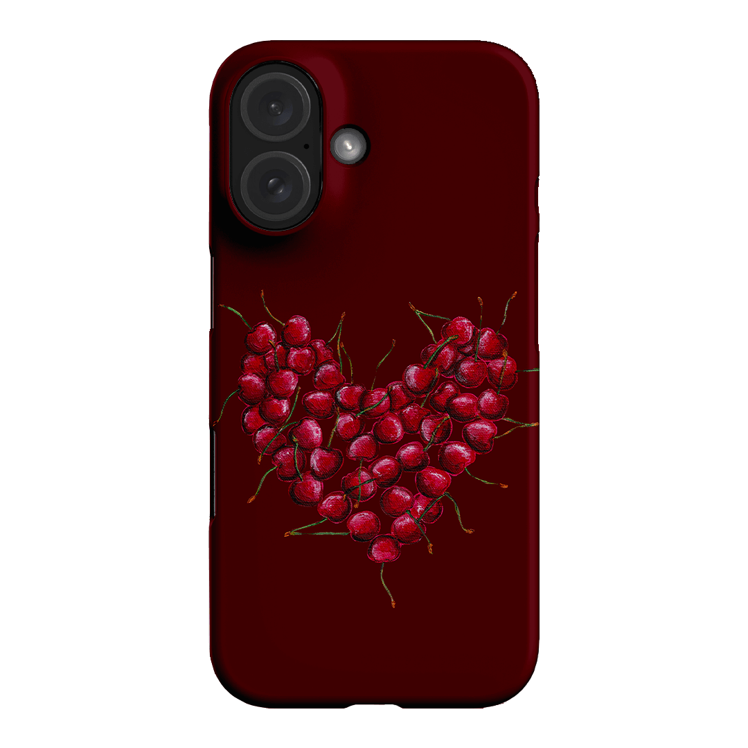 Cherry Heart Printed Phone Cases iPhone 16 / Snap by BG. Studio - The Dairy