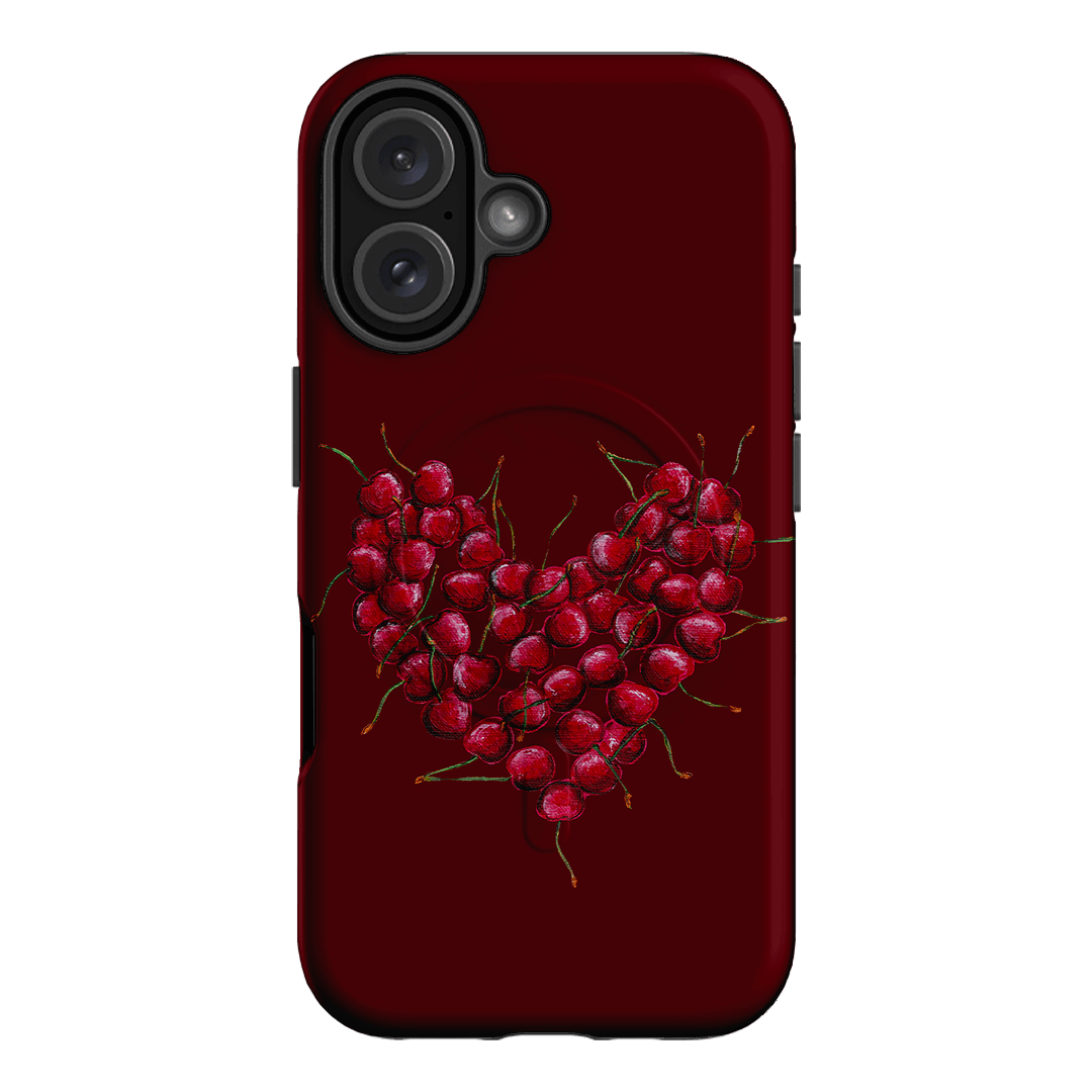 Cherry Heart Printed Phone Cases iPhone 16 / Armoured MagSafe by BG. Studio - The Dairy