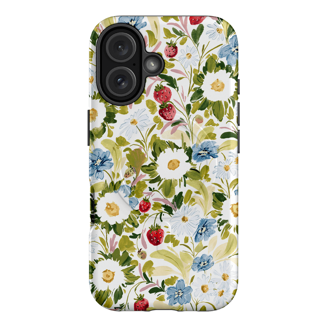 Garden Strawberries Printed Phone Cases iPhone 16 / Armoured MagSafe by Ellie Mae - The Dairy