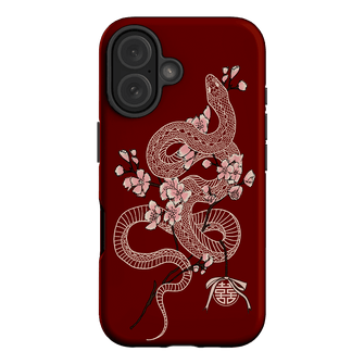 Blossom Snake in Red Printed Phone Cases by Veronica Tucker - The Dairy