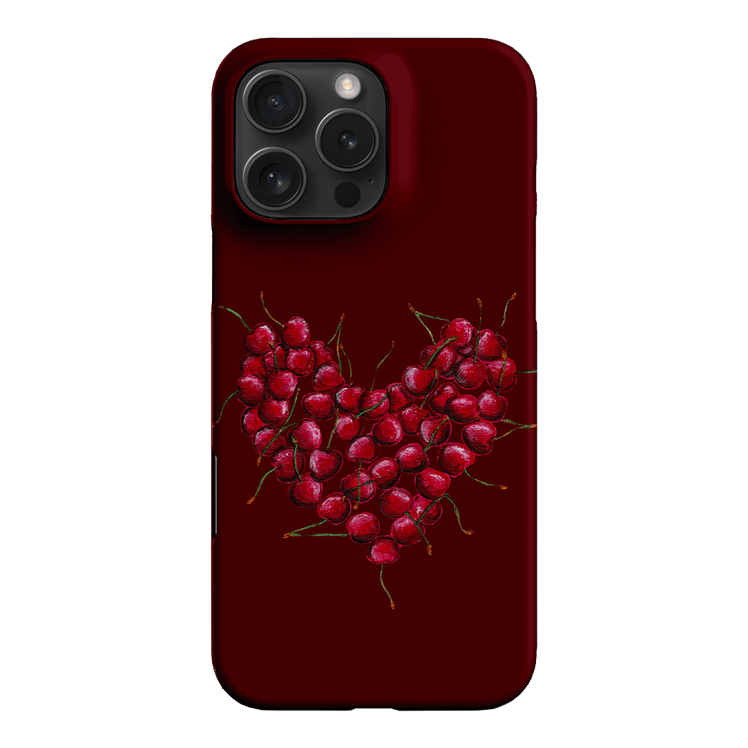 Cherry Heart Printed Phone Cases iPhone 16 Pro Max / Snap by BG. Studio - The Dairy