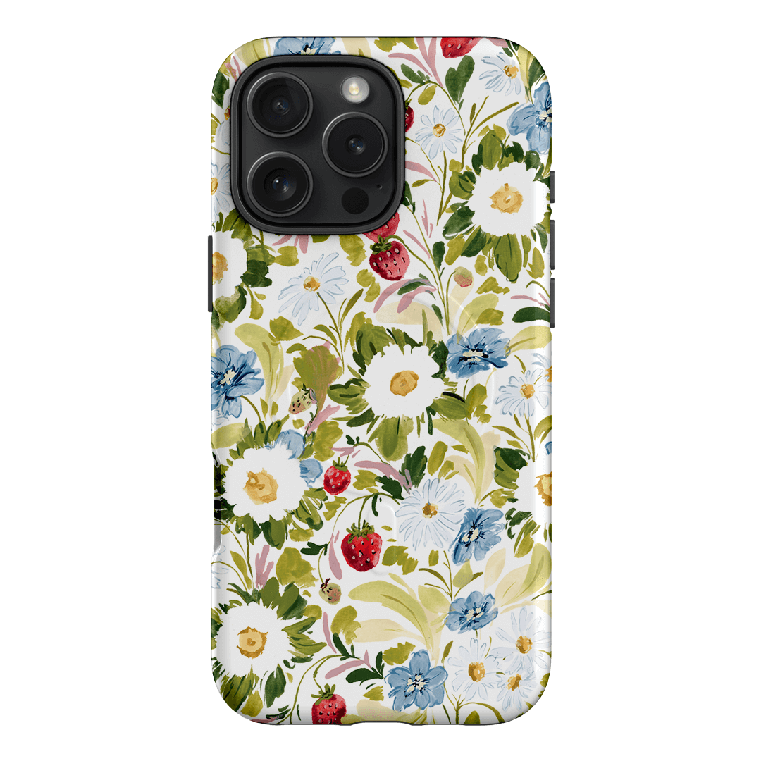 Garden Strawberries Printed Phone Cases iPhone 16 Pro Max / Armoured MagSafe by Ellie Mae - The Dairy