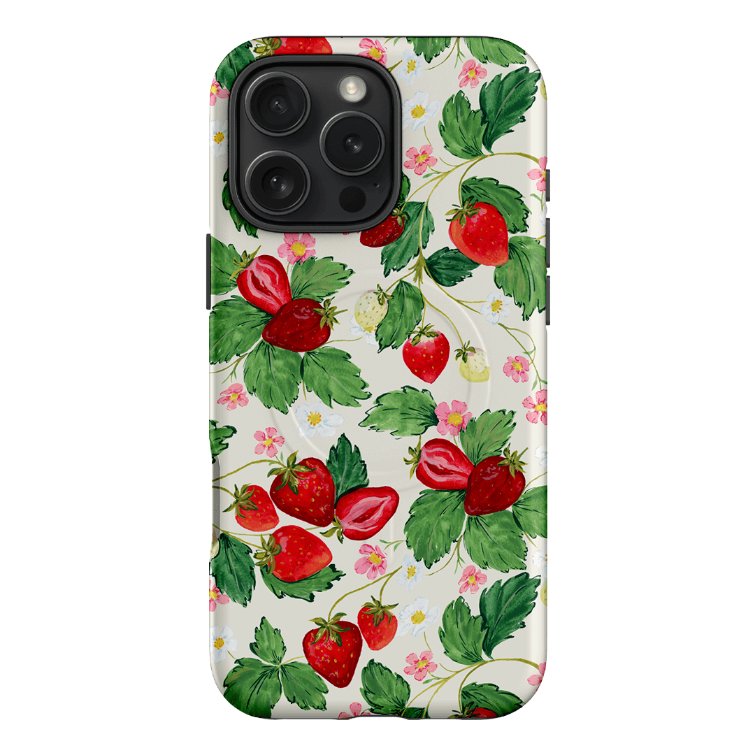 Strawberry Patch Printed Phone Cases iPhone 16 Pro Max / Armoured MagSafe by Ellie Mae - The Dairy