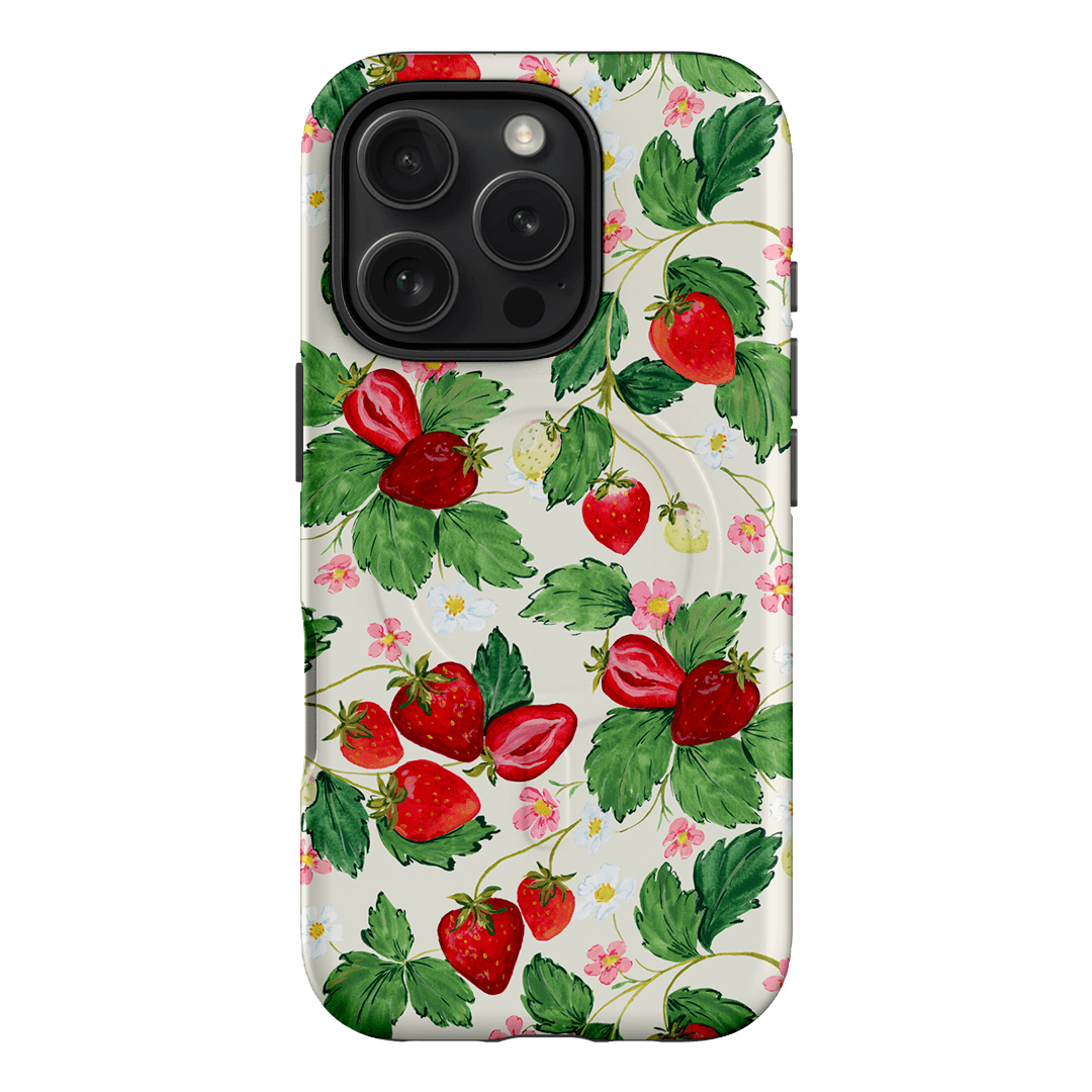 Strawberry Patch Printed Phone Cases iPhone 16 Pro / Armoured MagSafe by Ellie Mae - The Dairy