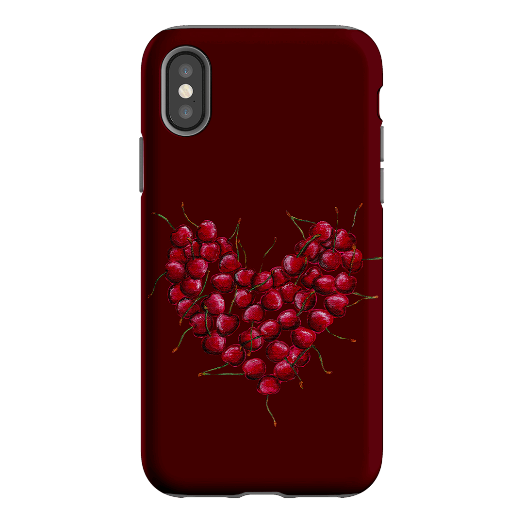 Cherry Heart Printed Phone Cases iPhone XS / Armoured by BG. Studio - The Dairy