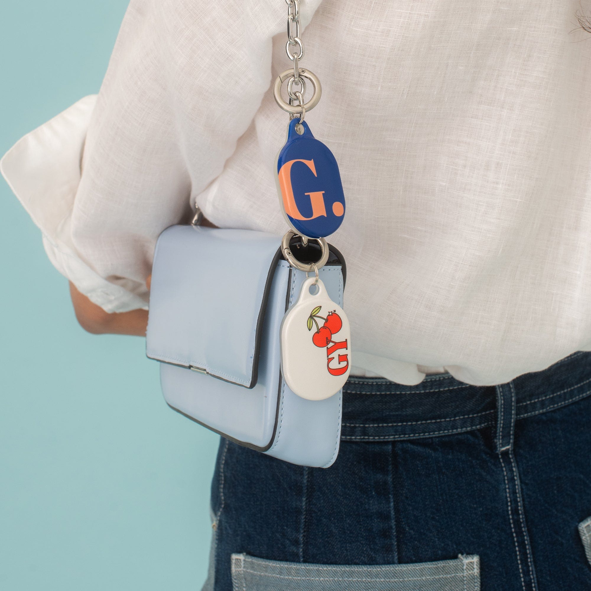 Mother's Dairy AirTag holder for securely attaching and protecting your AirTag with a chic, durable design