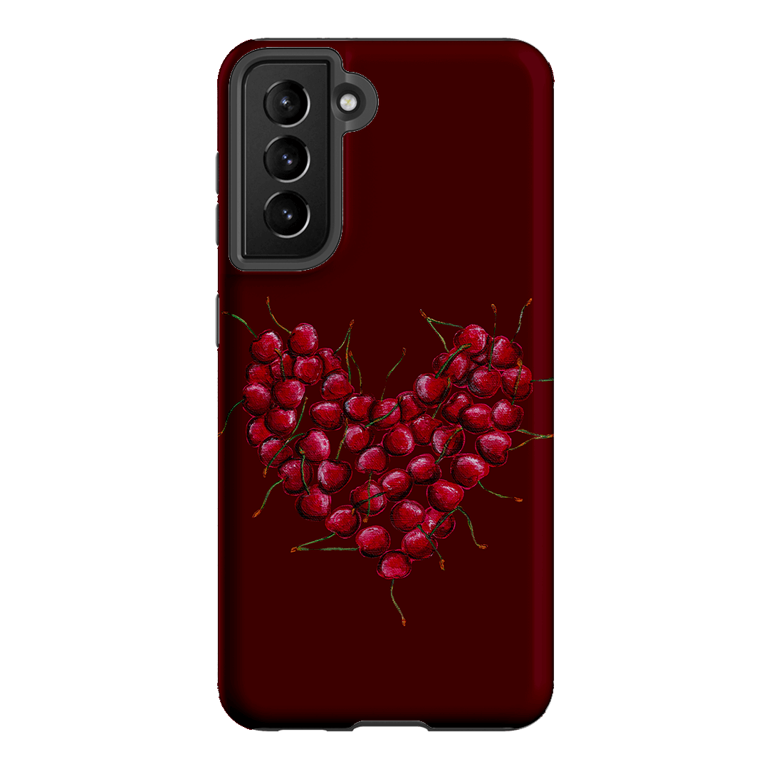 Cherry Heart Printed Phone Cases Samsung Galaxy S21 / Armoured by BG. Studio - The Dairy