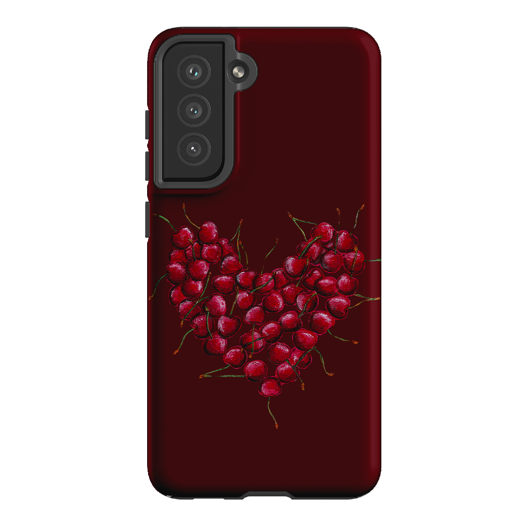 Cherry Heart Printed Phone Cases Samsung Galaxy S21 FE / Armoured by BG. Studio - The Dairy