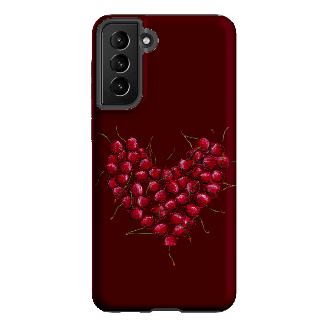 Cherry Heart Printed Phone Cases Samsung Galaxy S21 Plus / Armoured by BG. Studio - The Dairy