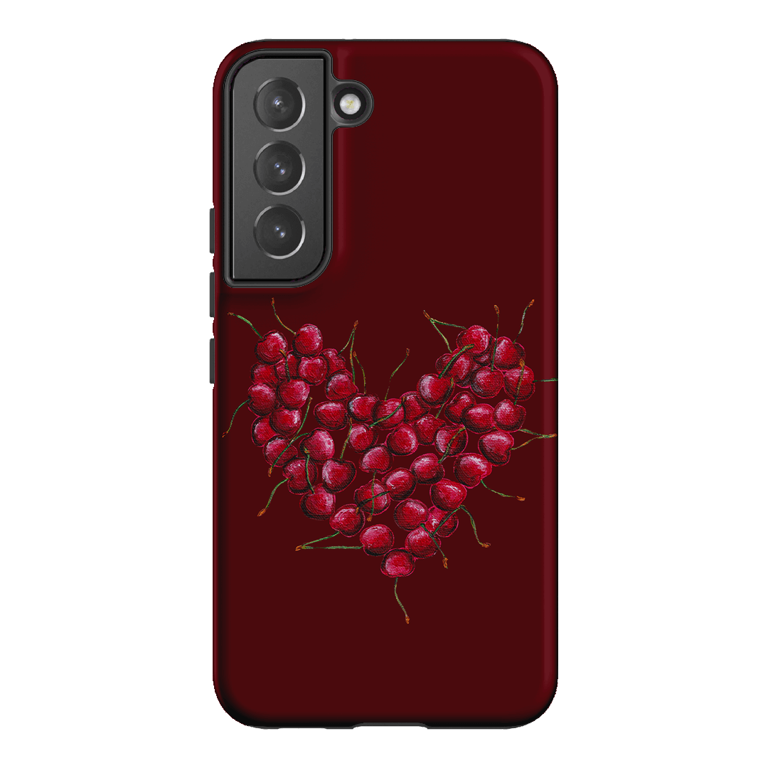 Cherry Heart Printed Phone Cases Samsung Galaxy S22 Plus / Armoured by BG. Studio - The Dairy