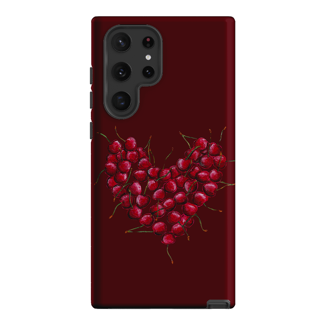 Cherry Heart Printed Phone Cases Samsung Galaxy S22 Ultra / Armoured by BG. Studio - The Dairy