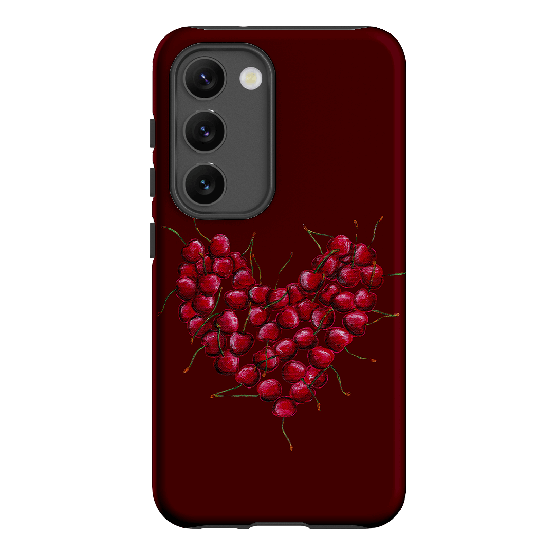 Cherry Heart Printed Phone Cases Samsung Galaxy S23 / Armoured by BG. Studio - The Dairy