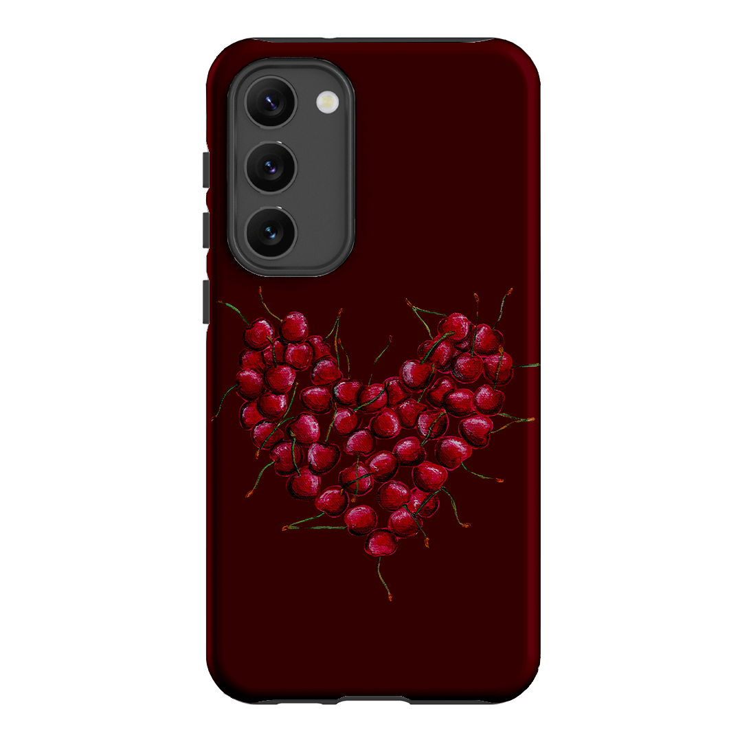 Cherry Heart Printed Phone Cases Samsung Galaxy S23 Plus / Armoured by BG. Studio - The Dairy