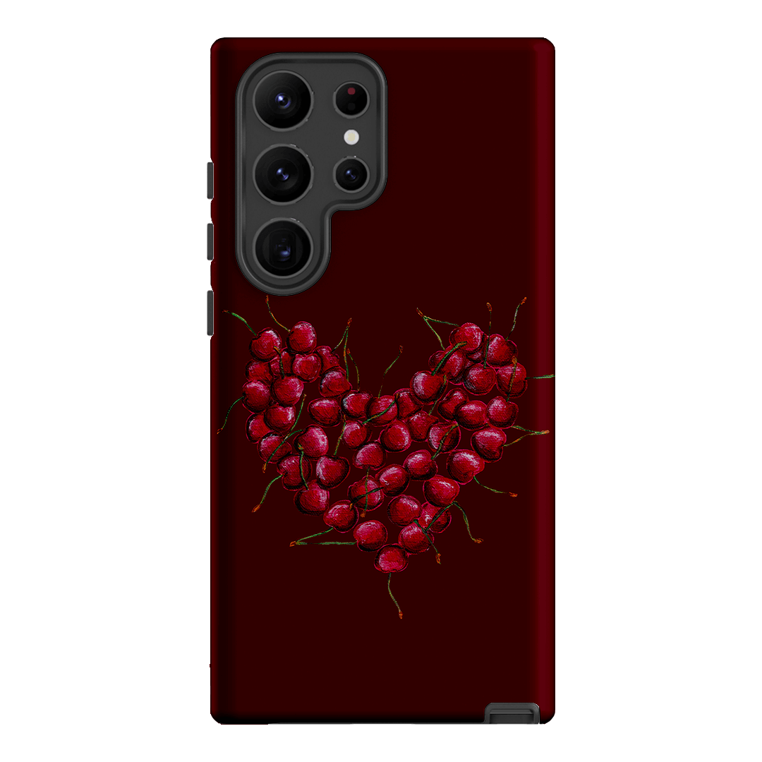 Cherry Heart Printed Phone Cases Samsung Galaxy S23 Ultra / Armoured by BG. Studio - The Dairy