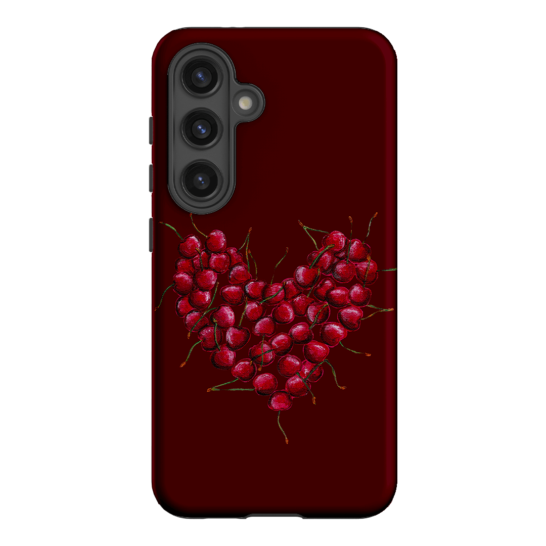 Cherry Heart Printed Phone Cases Samsung Galaxy S24 / Armoured by BG. Studio - The Dairy