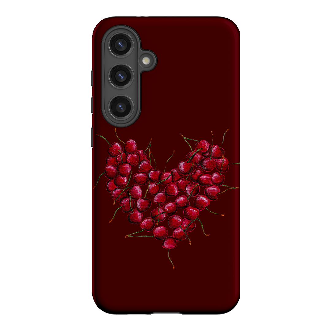 Cherry Heart Printed Phone Cases Samsung Galaxy S24 Plus / Armoured by BG. Studio - The Dairy