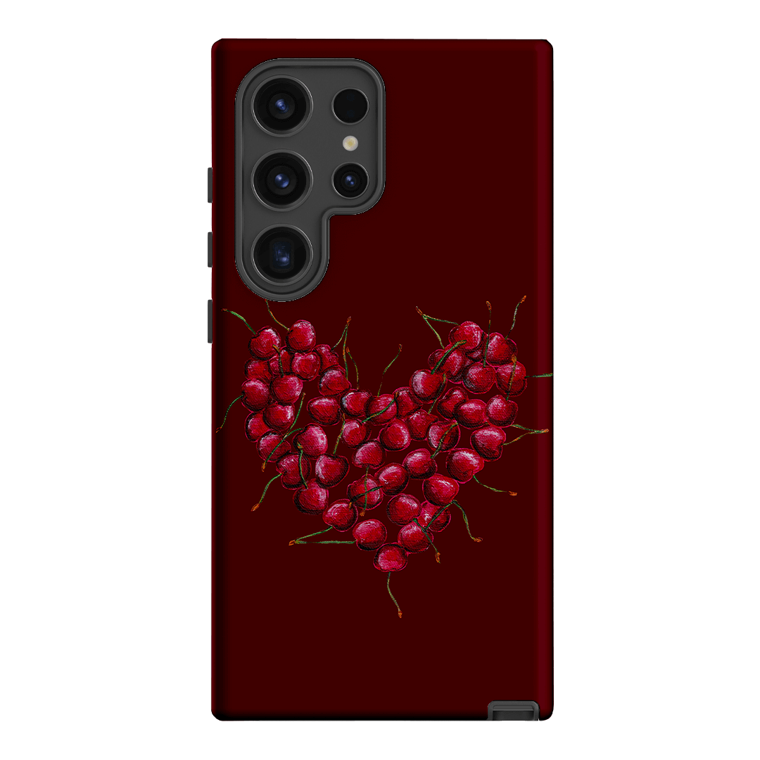 Cherry Heart Printed Phone Cases Samsung Galaxy S24 Ultra / Armoured by BG. Studio - The Dairy