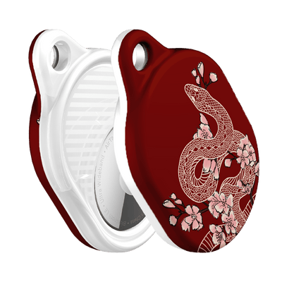 Blossom Snake in Red AirTag Case AirTag Case by Veronica Tucker - The Dairy