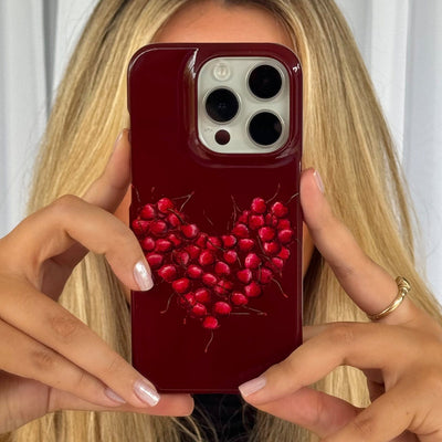 Cherry Heart Printed Phone Cases iPhone 16 / Armoured by BG. Studio - The Dairy