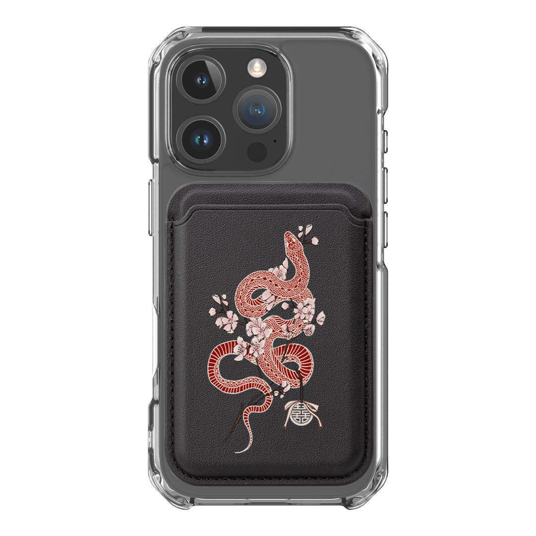 Blossom Snake in Red MagSafe Wallet MagSafe Wallet by Veronica Tucker - The Dairy