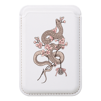 Blossom Snake in Pink MagSafe Wallet MagSafe Wallet White by Veronica Tucker - The Dairy