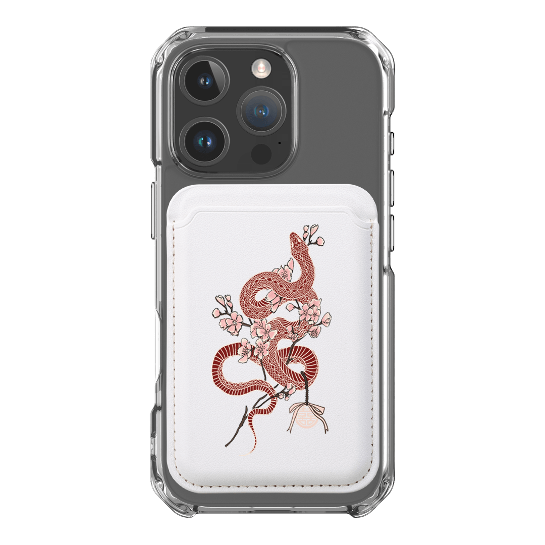 Blossom Snake in Red MagSafe Wallet MagSafe Wallet by Veronica Tucker - The Dairy