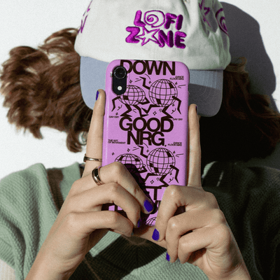 Good Energy in Purple Printed Phone Cases iPhone 16 / Armoured by After Hours - The Dairy
