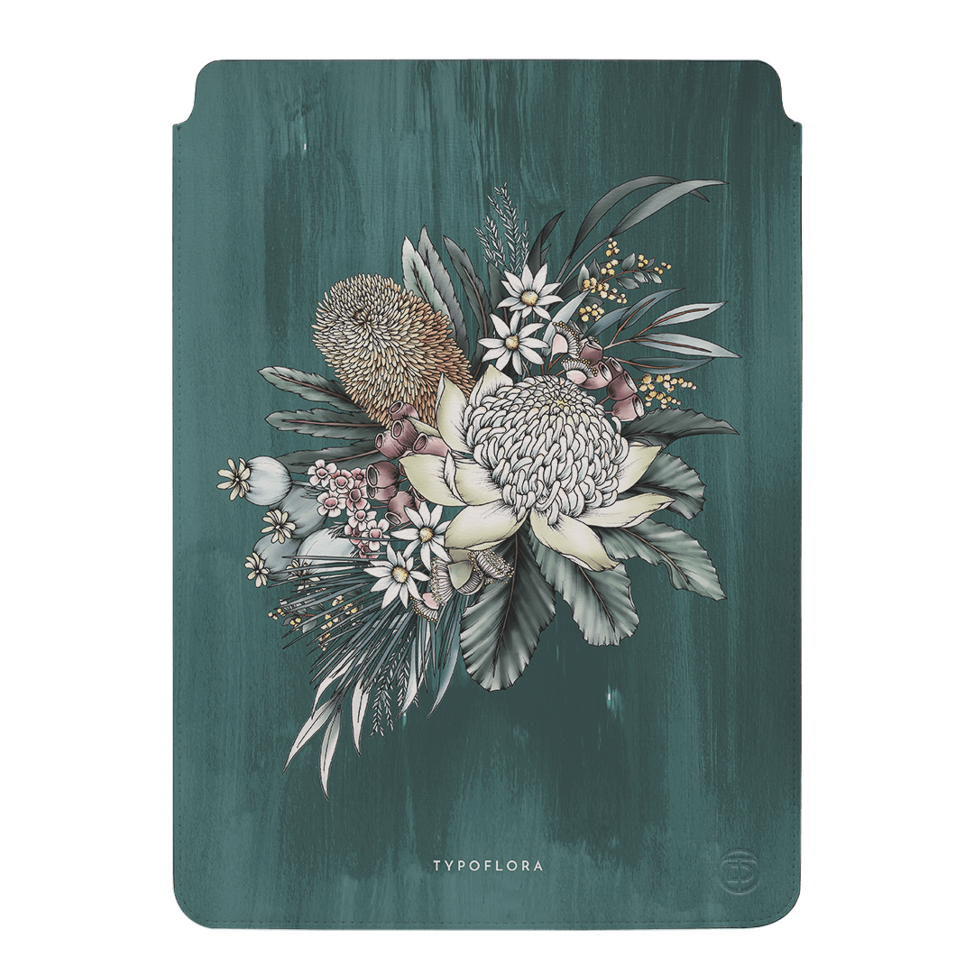 Teal Native Laptop & iPad Sleeve Laptop & Tablet Sleeve Small by Typoflora - The Dairy
