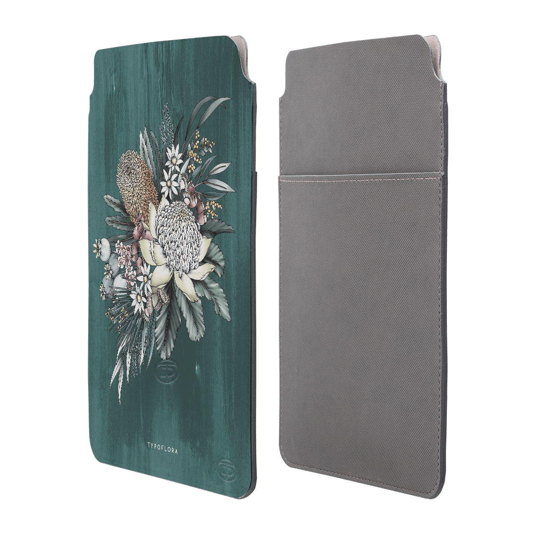 Teal Native Laptop & iPad Sleeve Laptop & Tablet Sleeve by Typoflora - The Dairy